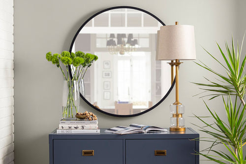 Black Frame Round Mirror - STYLE LOFT HOME