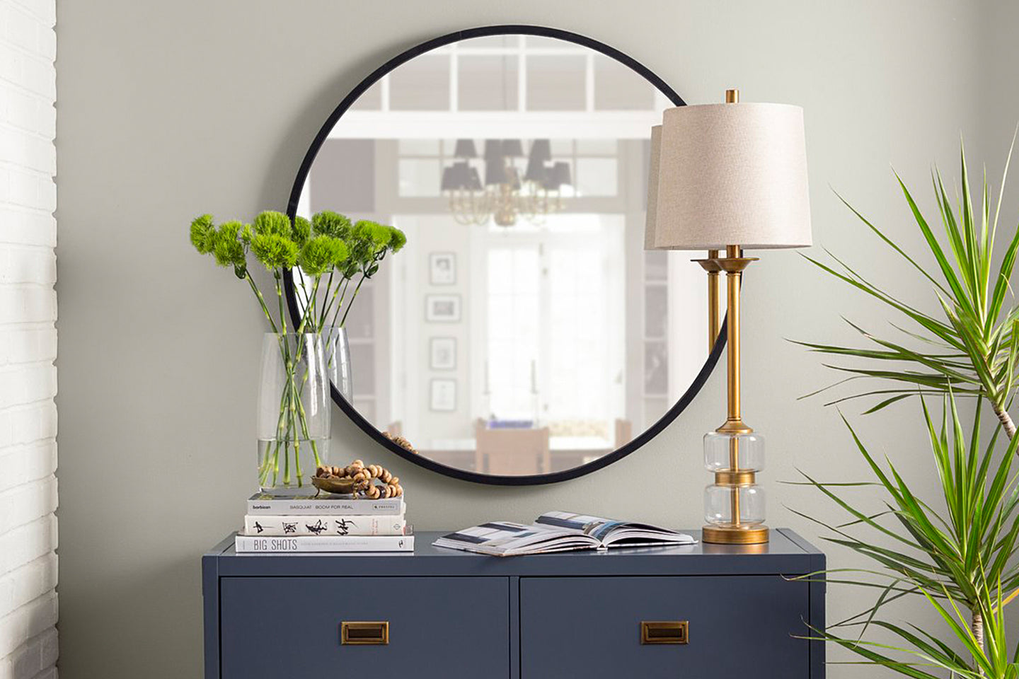 Black Frame Round Mirror - STYLE LOFT HOME