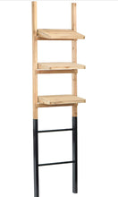 Load image into Gallery viewer, Wood Shelf Metal Base Decorative Ladder, Natural - STYLE LOFT HOME
