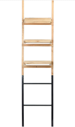 Wood Shelf Metal Base Decorative Ladder, Natural - STYLE LOFT HOME