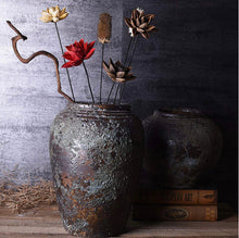 Load image into Gallery viewer, Weathered Vases, Distressed Pottery Vessel - STYLE LOFT HOME
