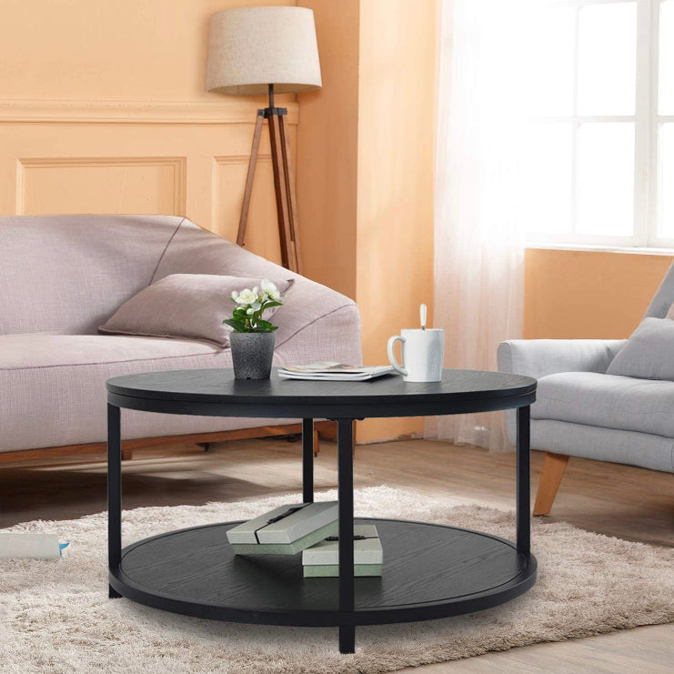 Round Coffee Table, Black - STYLE LOFT HOME