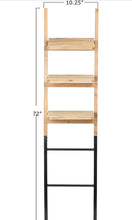 Load image into Gallery viewer, Wood Shelf Metal Base Decorative Ladder, Natural - STYLE LOFT HOME
