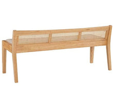 Load image into Gallery viewer, Rattan Cane Wood Bench with Back in Beige - STYLE LOFT HOME
