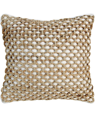 Decorative Throw Includes Accent Pillow Cover and Insert | Premium Woven Design | Living Room Décor, 20 in x 20 in, White - STYLE LOFT HOME