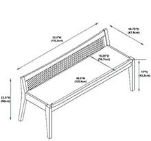 Load image into Gallery viewer, Rattan Cane Wood Bench with Back in Beige - STYLE LOFT HOME
