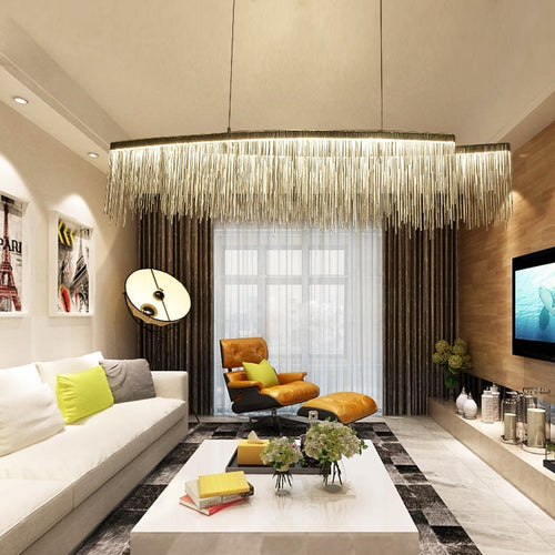 Tassel Chandelier, Stainless Steel Chain Chandelier - STYLE LOFT HOME