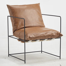 Load image into Gallery viewer, INDUSTRIAL LOFT UPOLSTERED BLACK IRON FRAME ACCENT CHAIR - STYLE LOFT HOME
